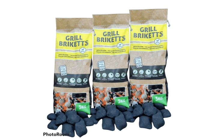 Pflanzen Grillbriketts 3 Kg Brenndauer 2 - 3 Stunden