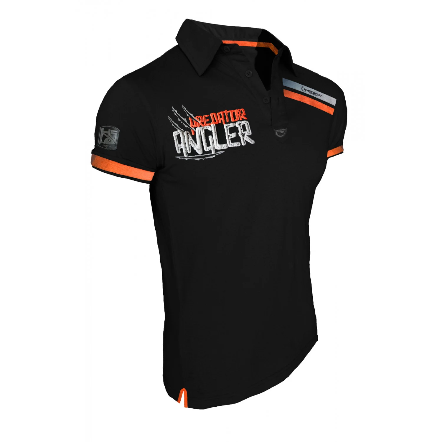 HOTSPOT DESIGN Poloshirt Predator, black, Poloshirt Predator, for Anglers