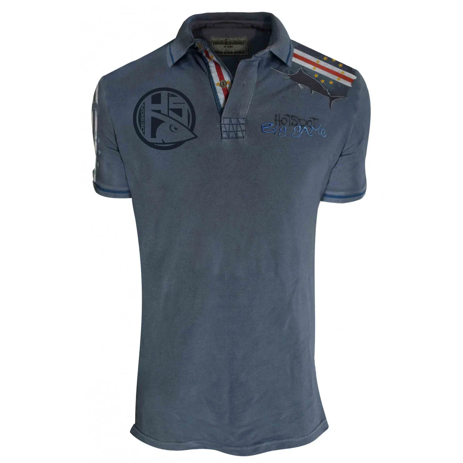 HOTSPOT DESIGN Big Game Cabo Verde, blue-grey, Polo Shirt, for anglers