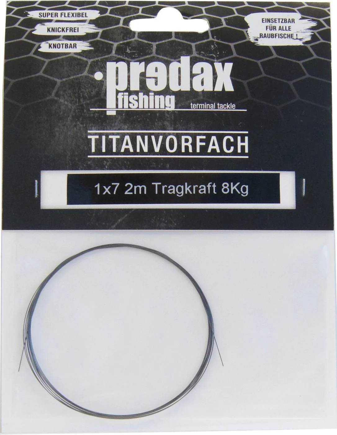 Predax Titanvorfach 1x7 schwarz 8kg 0,30mm 2m