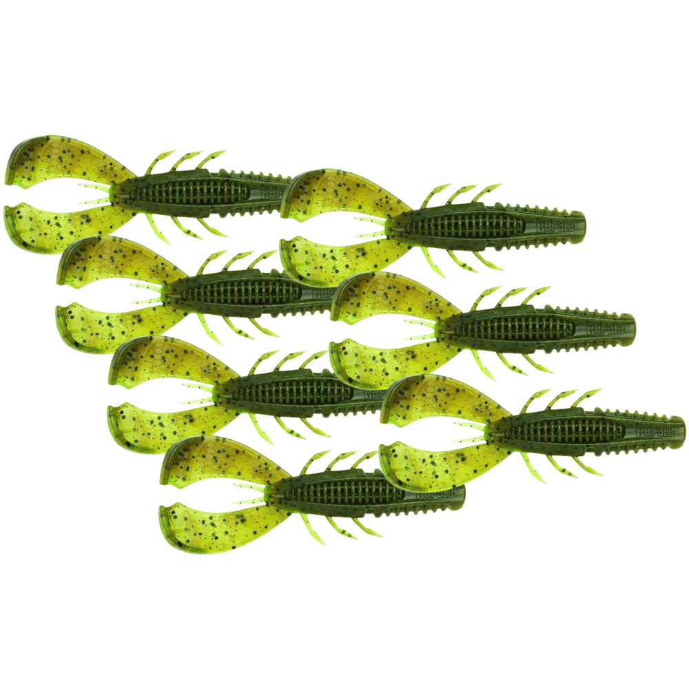 Rapala Crushcity Cleanup Craw 9cm 8g Green Pumpkin Chartreuse Pepper 7 Stück