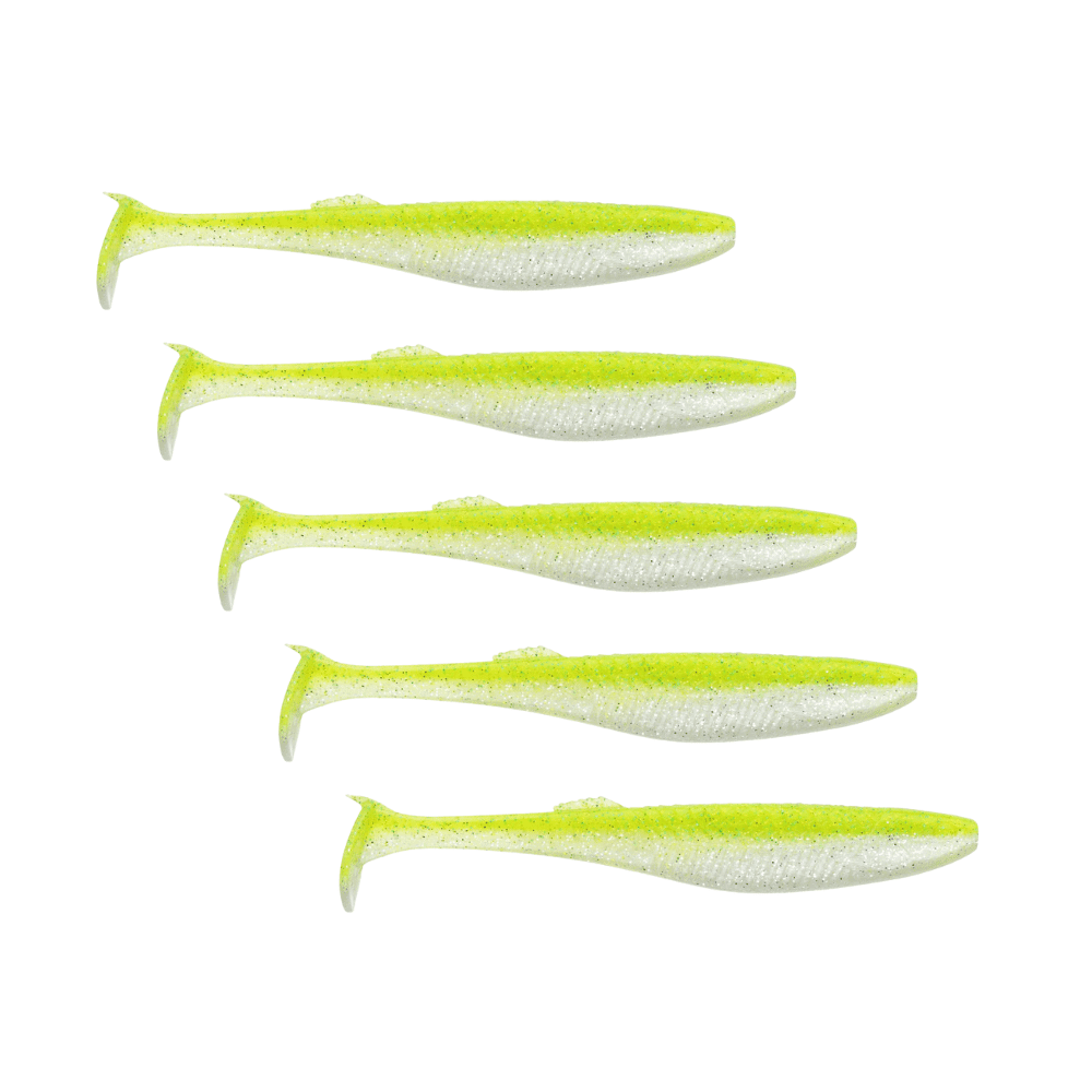 Rapala Crushcity The Kickman 12,5cm 14g Chartreuse White Flash 5 Stück Zander Hecht