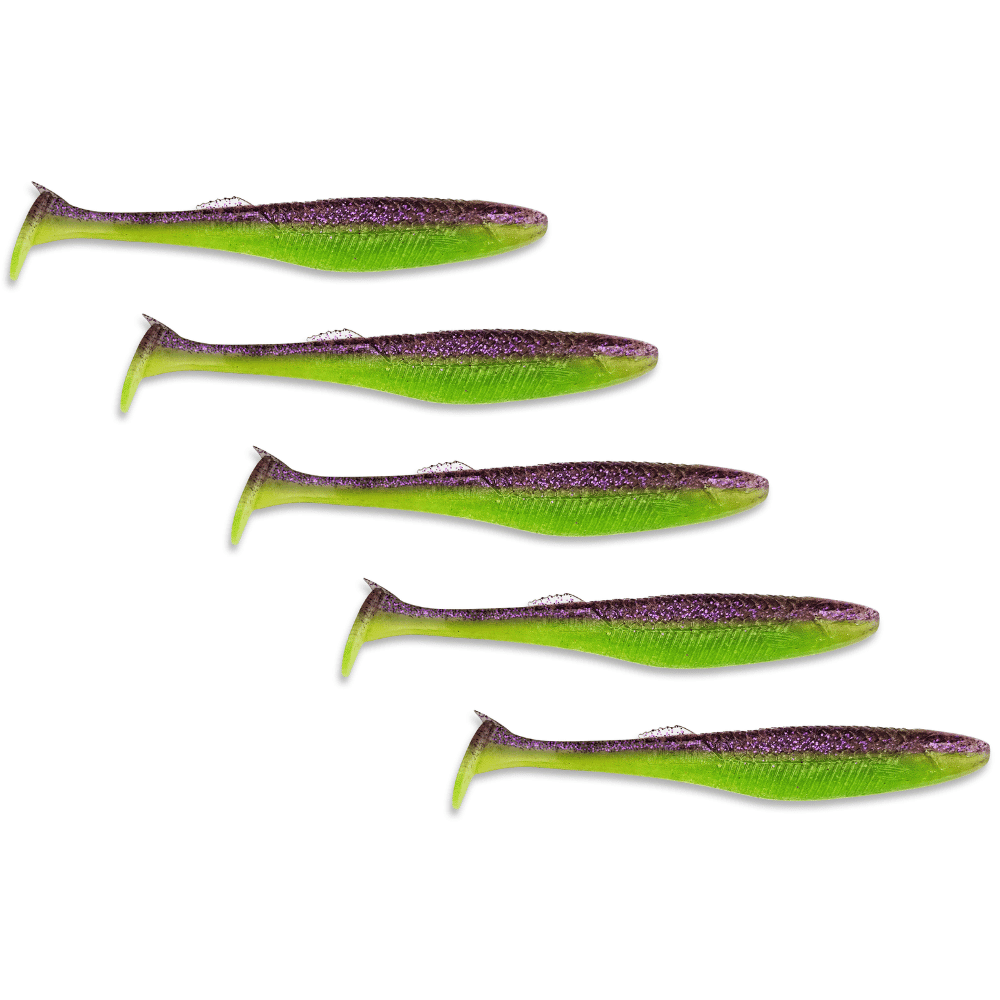 Rapala Crushcity The Kickman 12,5cm 14g Purple Chartreuse 5 Stück Zander Hecht