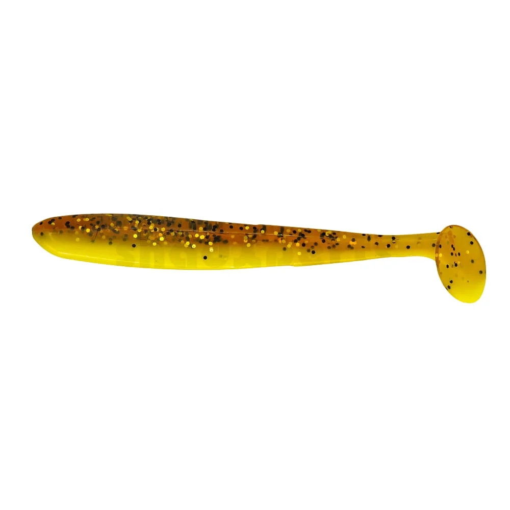 Relax Bass Shad 13 cm (4,5") Gelb Motoroil-Glitter 5 Stück