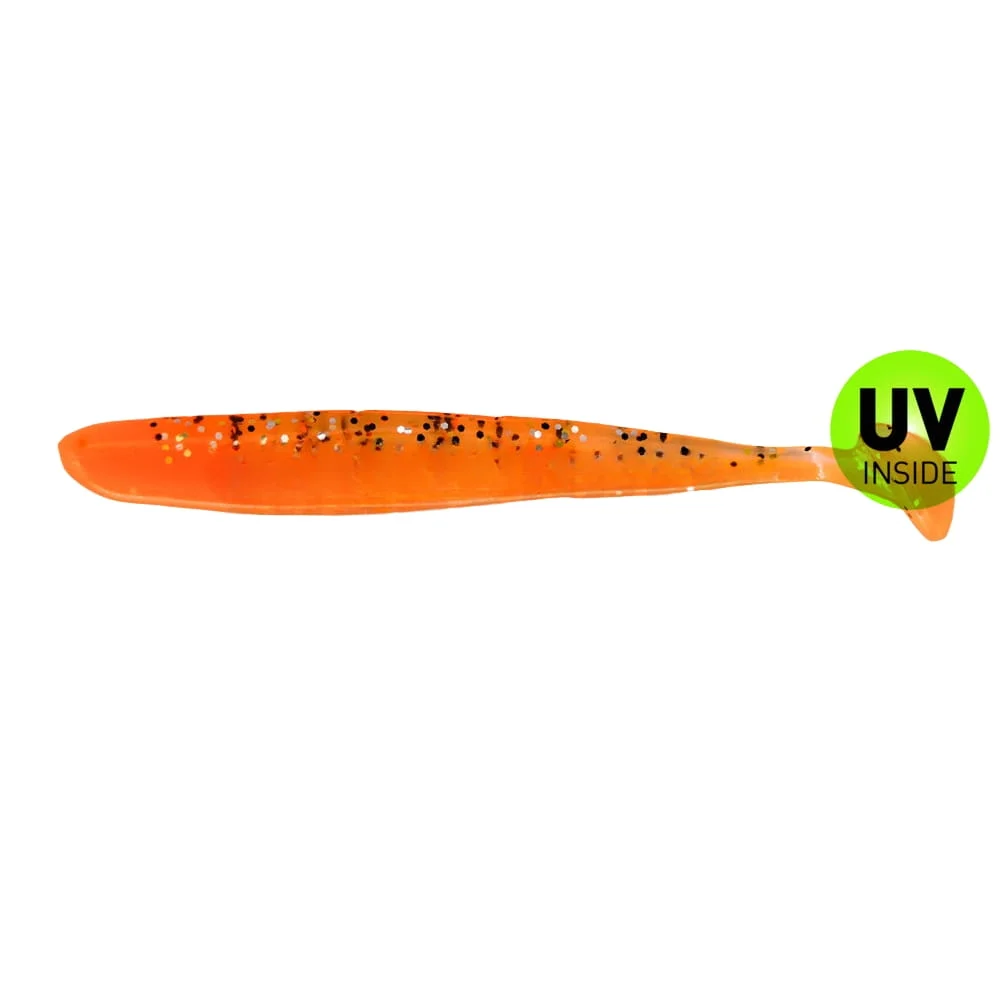 Relax Bass Shad 13 cm (4,5") Orange Klar-Gold Schwarz-Glitter 5 Stück