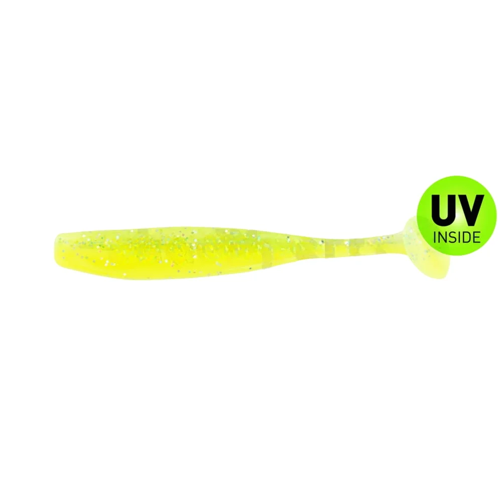 Relax Bass Shad 7 cm (2,5") Fluogelb-Fluogrün-Glitter 10 Stück