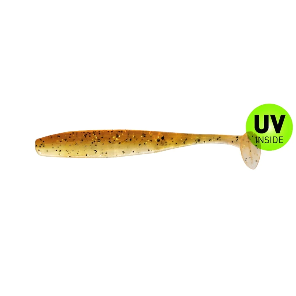Relax Bass Shad 7 cm (2,5") Goldperl-Motoroil-Glitter 10 Stück