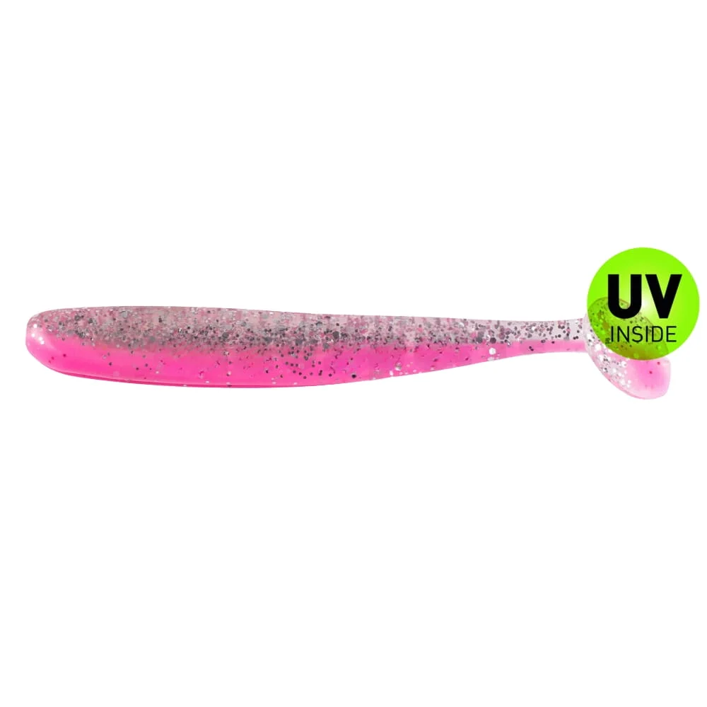 Relax Bass Shad 9 cm (3") Bubblegum Klar-Silber-Glitter 10 Stück