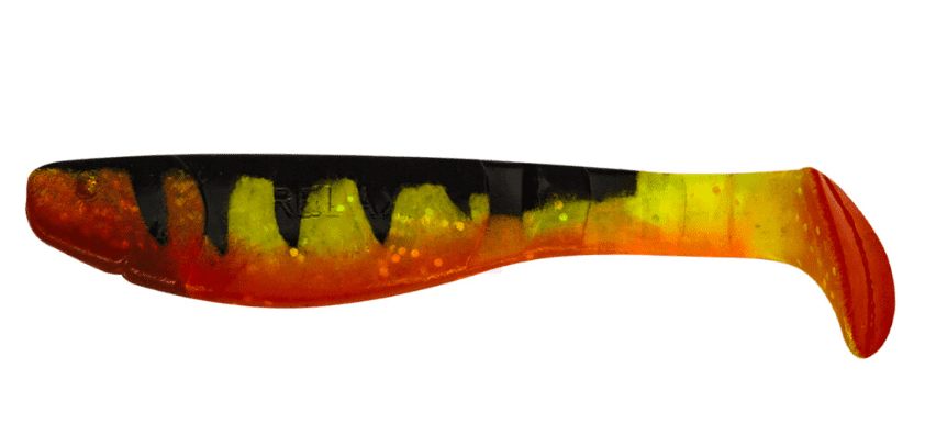 Relax Kopyto-Classic 11 cm (4") Grün-Chartreuse-Glitter / Zander / Bauch Orange / Red Tail / 2 Stück