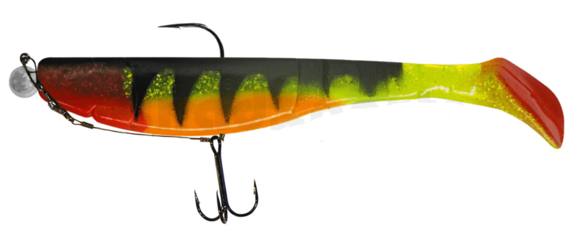 Relax Kopyto Classic 20cm Grün(Chartreuse) Glitter / Zander / Bauch Orange montiert 12/0 25g mit Beihänger