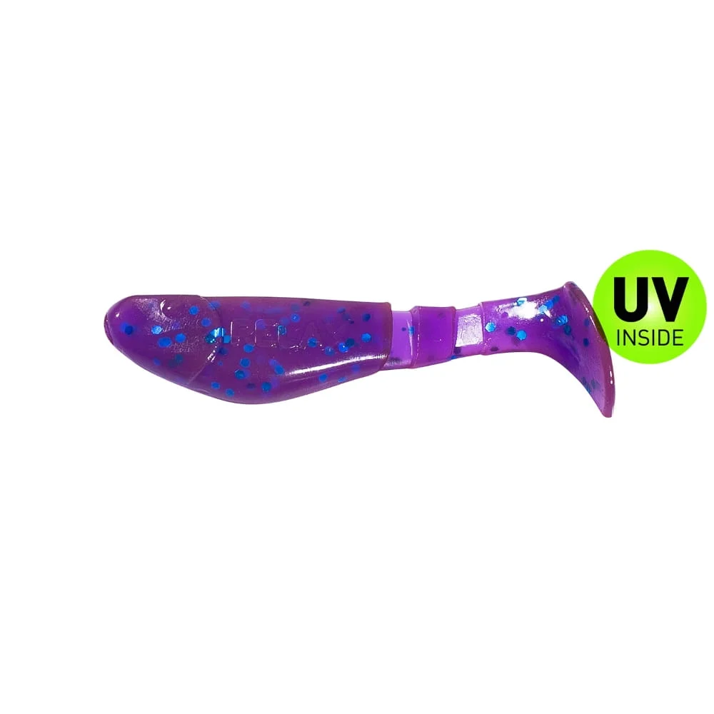 Relax Kopyto-Classic 5 cm (2") Crawfish-Violett-Electric Blue-Glitter 15 Stück