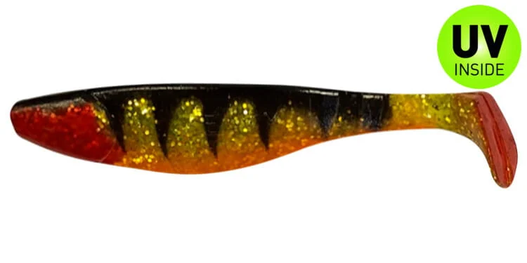 Relax Kopyto River 16 cm (6") Grün-Chartreuse-Glitter / Zander / Orange / Red Tail2 Stück