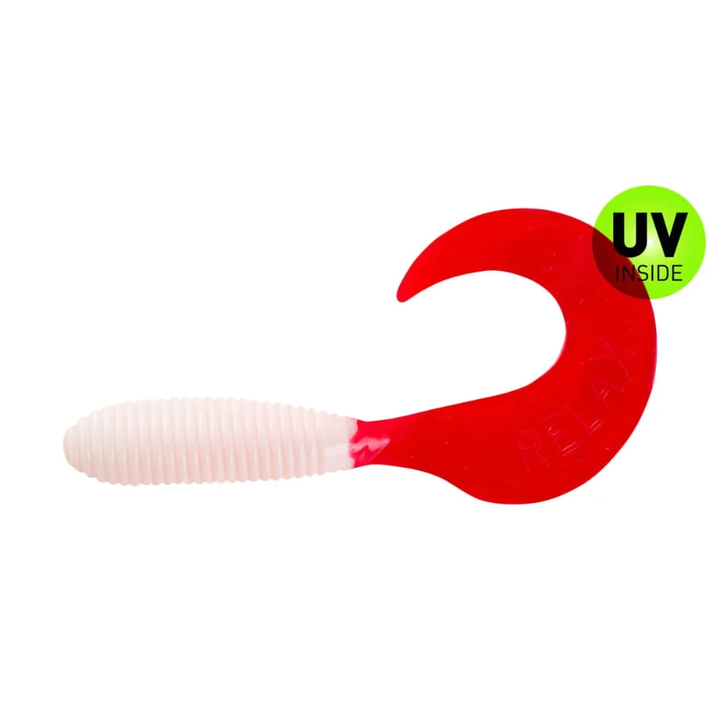 Relax Twister regulär 7 cm (3") Reinweiß Red Tail 10 Stück