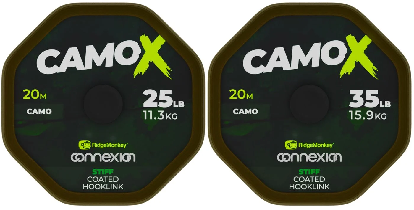 RidgeMonkey CamoX Stiff Coated Hooklink - 20m Karpfenvorfach