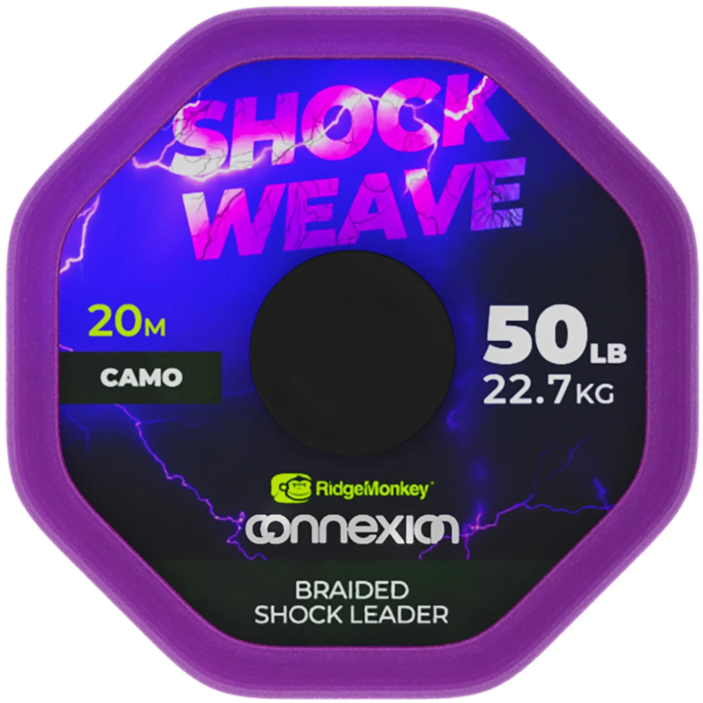 RidgeMonkey Shock Weave Braided Shock Leader 50lb - 20m Schlagschnur