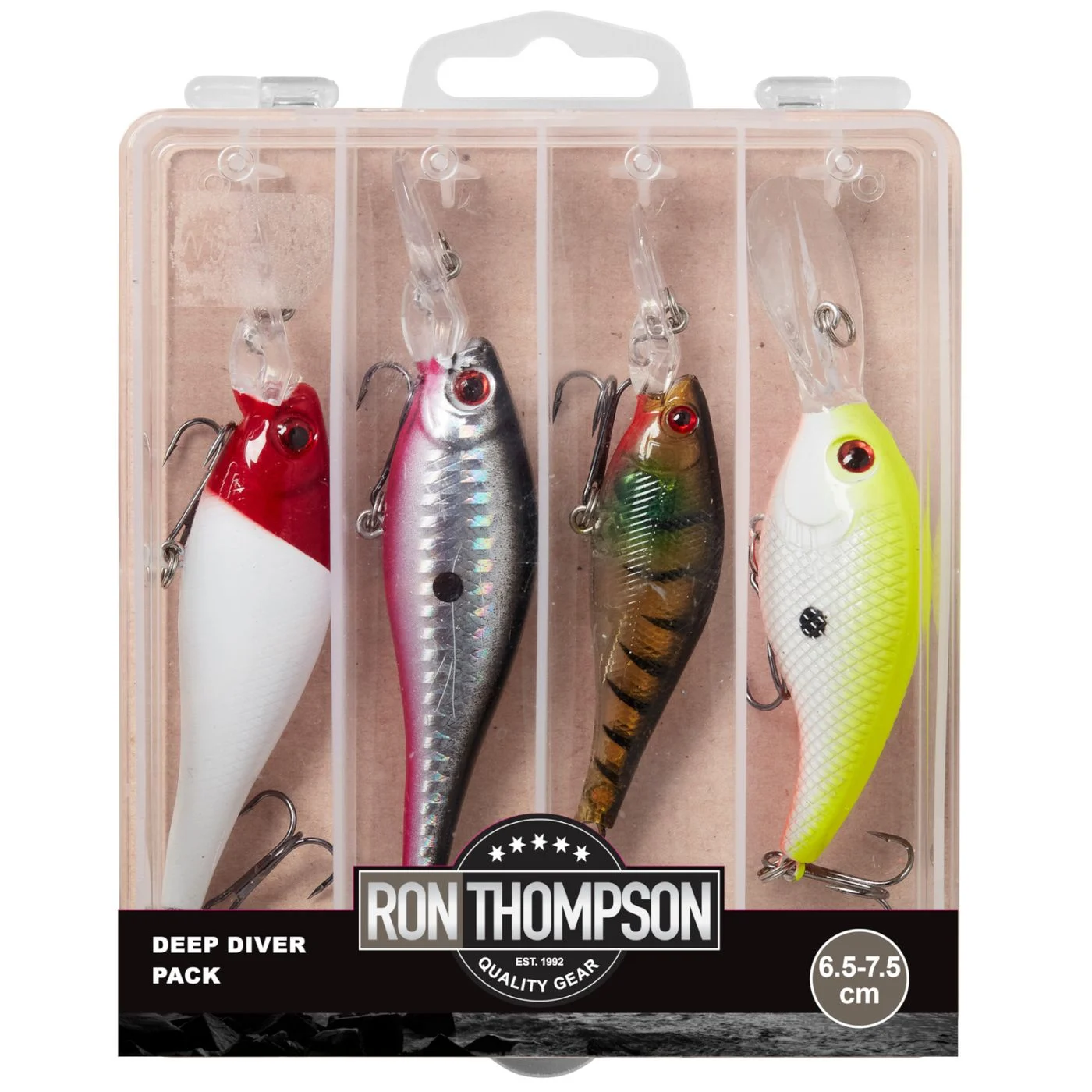 Ron Thompson Deep Diver Pack + Box 6,5-7,5cm - 4 Wobbler