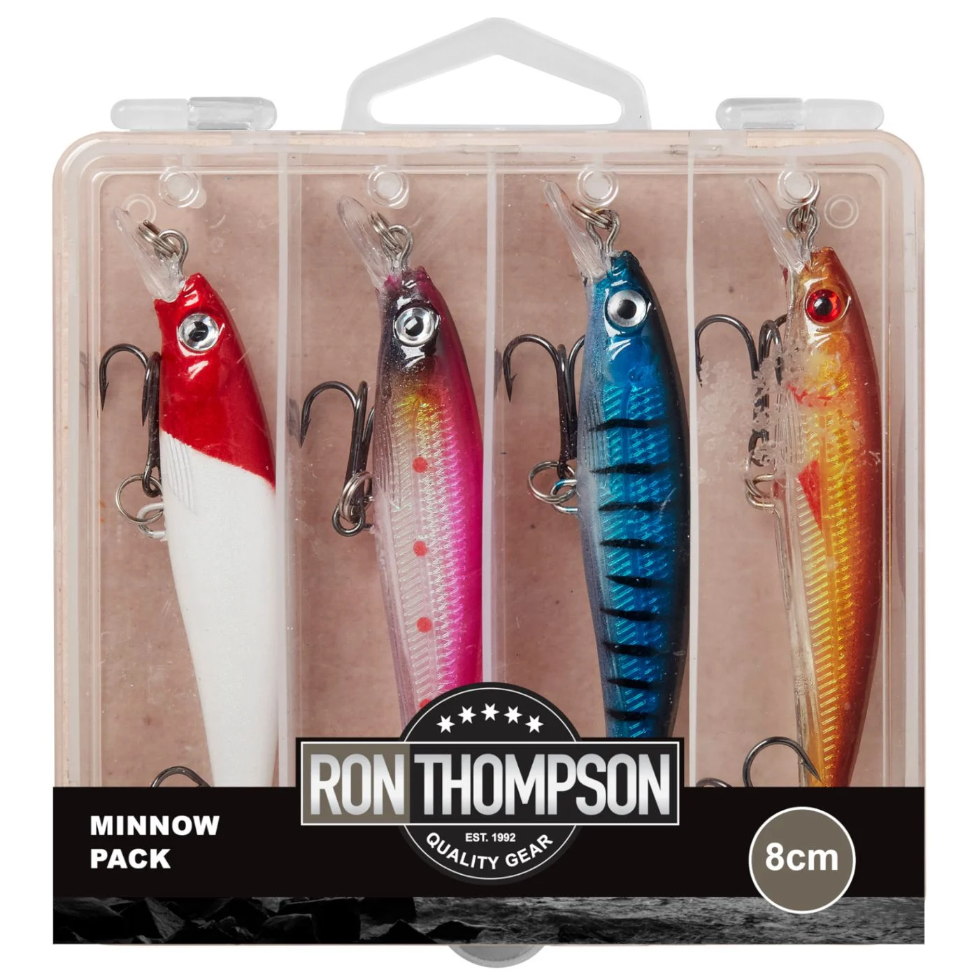 Ron Thompson Minnow Pack + Box 8cm 8g - 4 Wobbler