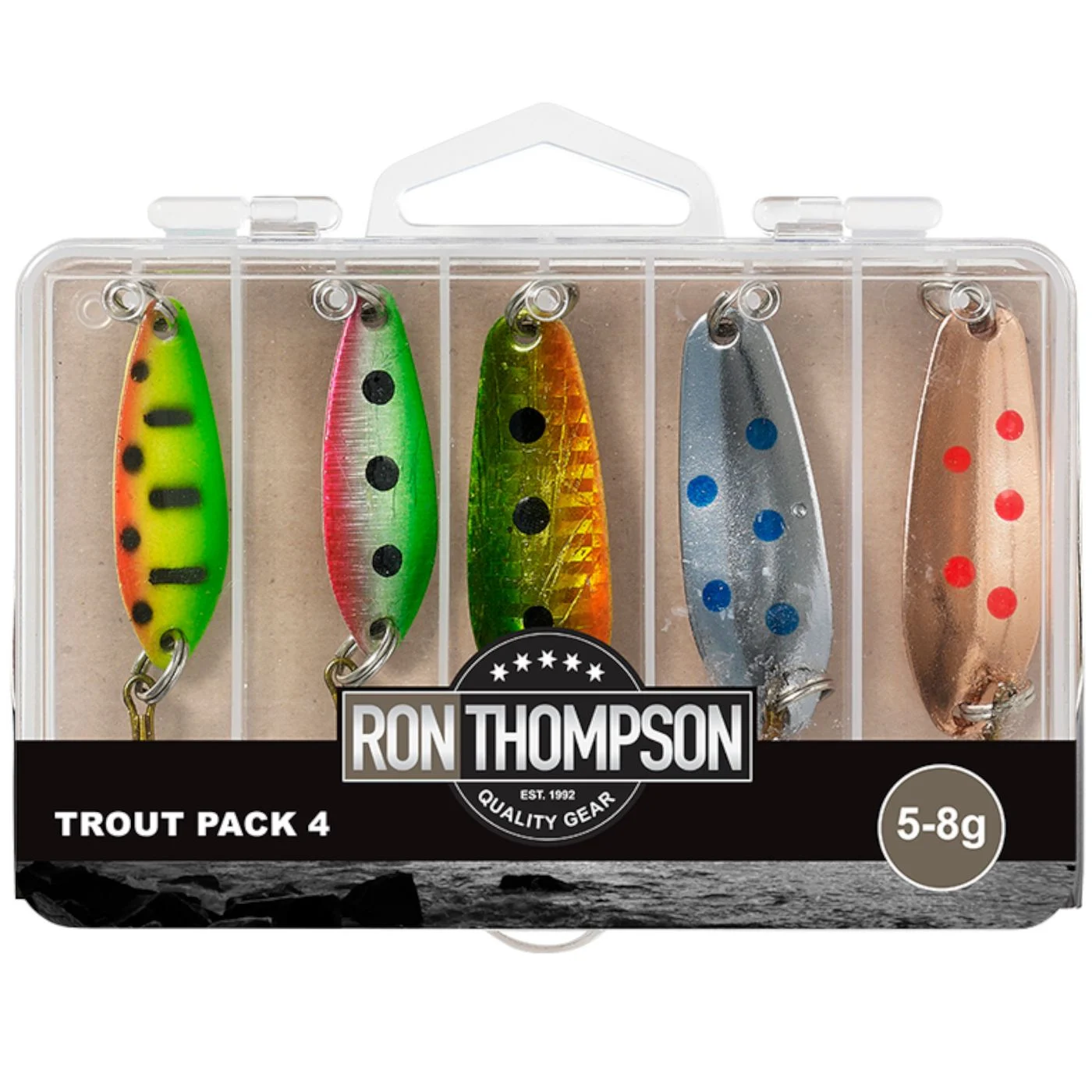 Ron Thompson Trout Pack 4 + Box 5-8g - 5 Forellenblinker