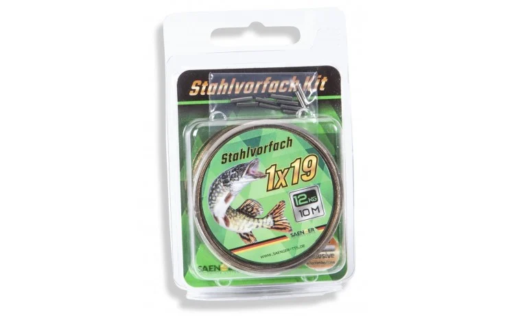 Sänger Stahlvorfach Kit 1x19 10 Meter 18 KG Tragkraft inkl. Klemmhülsen