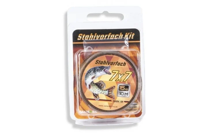 Sänger Stahlvorfach Kit 7x7 10 Meter 12 KG Tragkraft inkl. Klemmhülsen