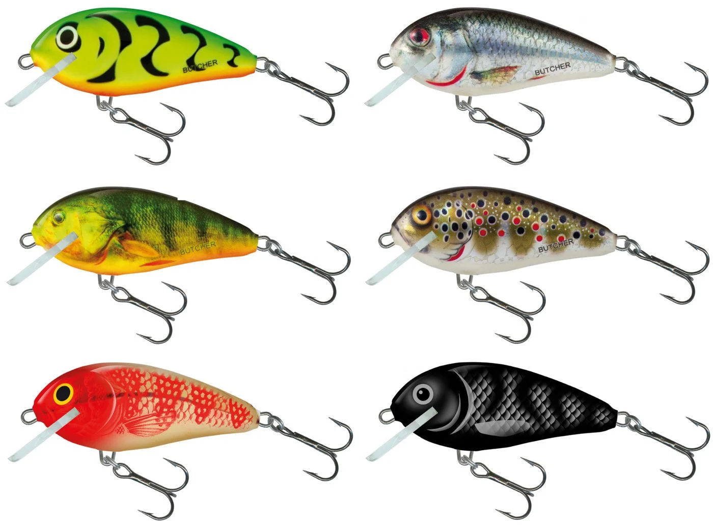 Salmo Butcher 5cm 7g sinking Wobbler - Crankbait Green Tiger