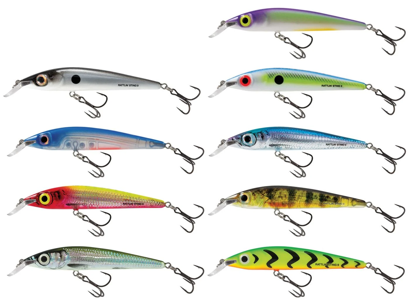 Salmo Rattlin Sting Suspending 9cm 11g - Wobbler Green Tiger