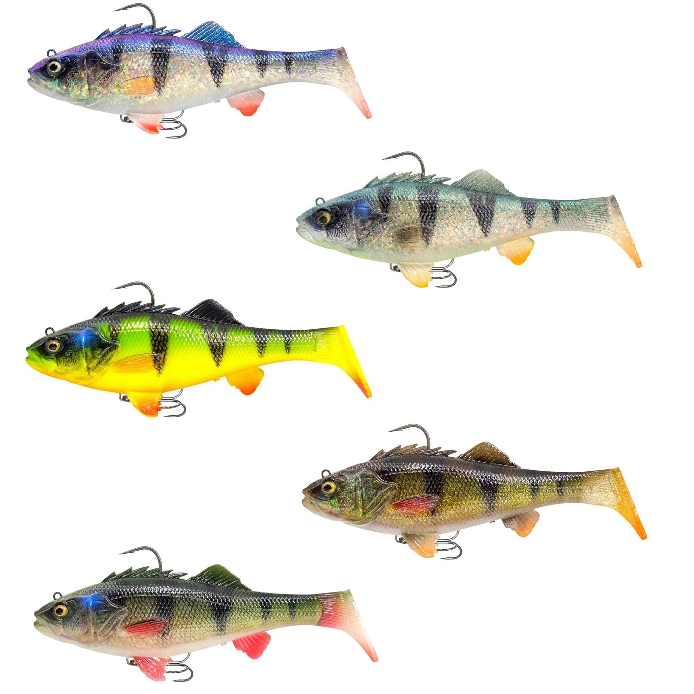 Savage Gear 3D Perch RTF 12.5cm 37g - 1 montierter Gummifisch Ghost Silver