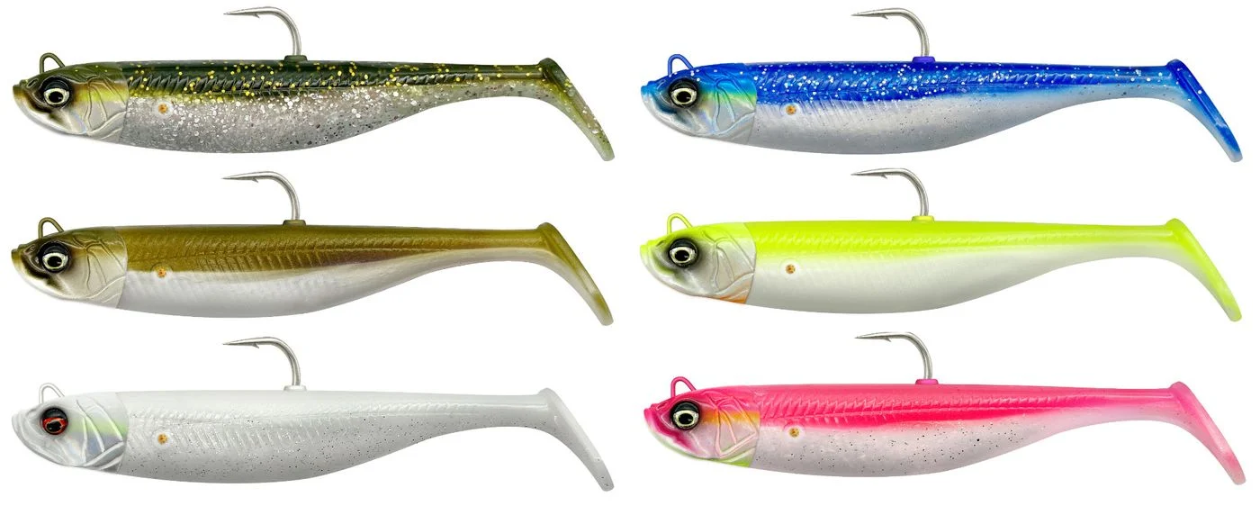 Savage Gear Minnow - 2 Gummifische + 1 Jigkopf 10cm / 20g / Green Silver UV