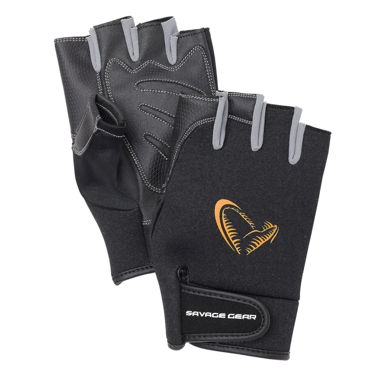 Savage Gear Neoprene Half Finger Gloves Black - Angelhandschuhe L
