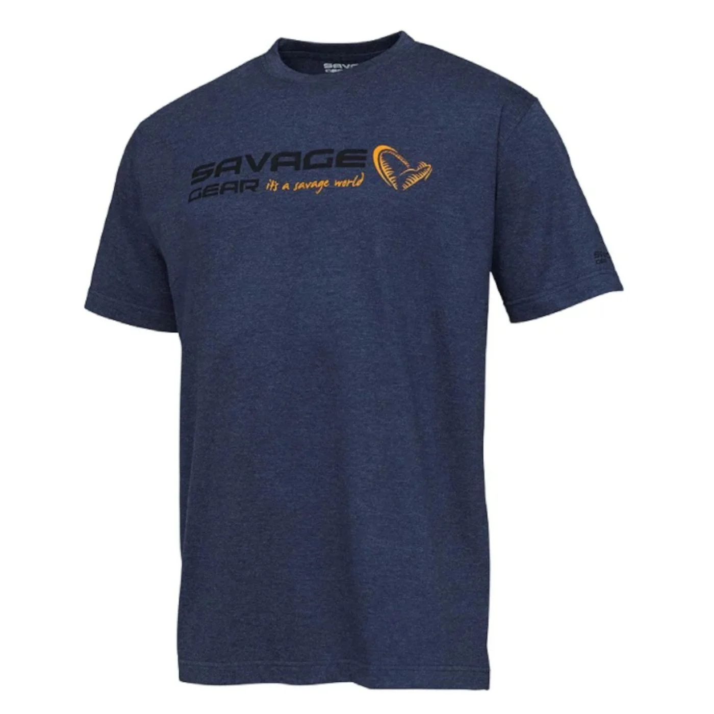 Savage Gear Signature Logo T-Shirt Blue Melange - Angelshirt L