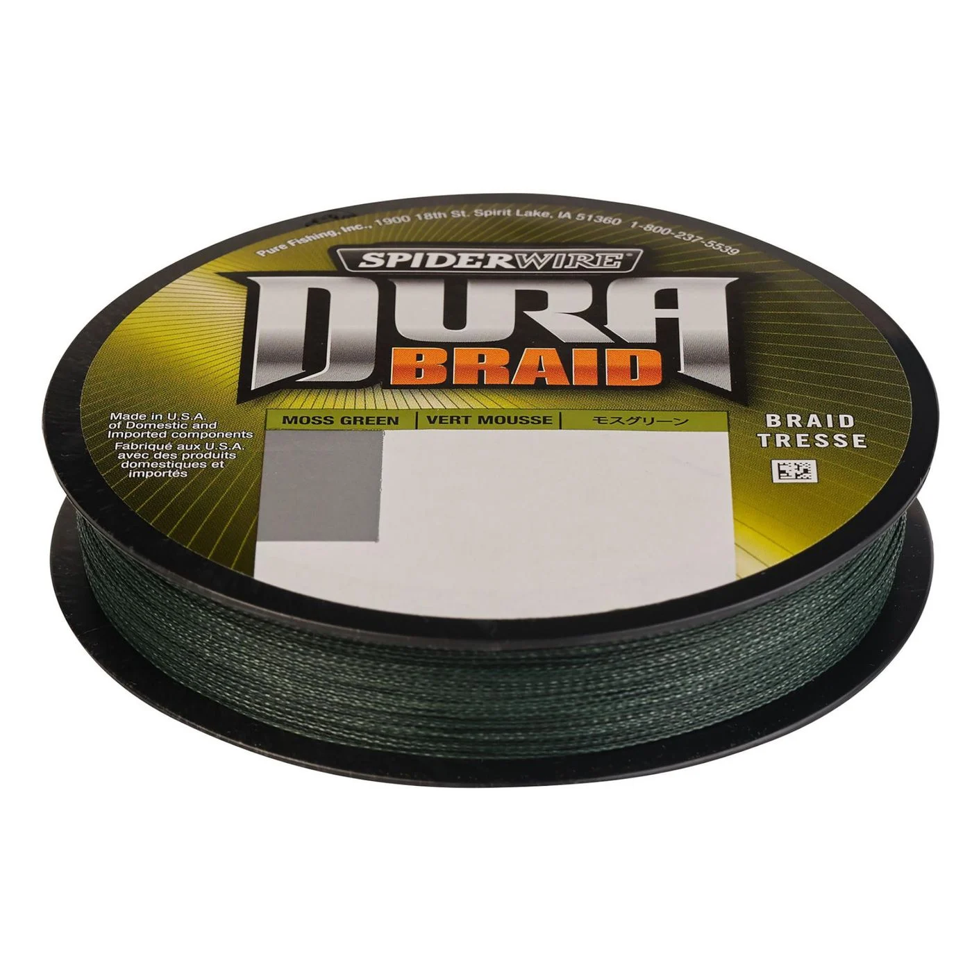SpiderWire DuraBraid Moss Green - 135m geflochtene Angelschnur 0.15mm / 13kg