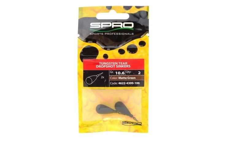 Spro Tungsten Tear Dropshot Sinkers 10.6 Gramm 2 Stück für das Dropshot-Angeln