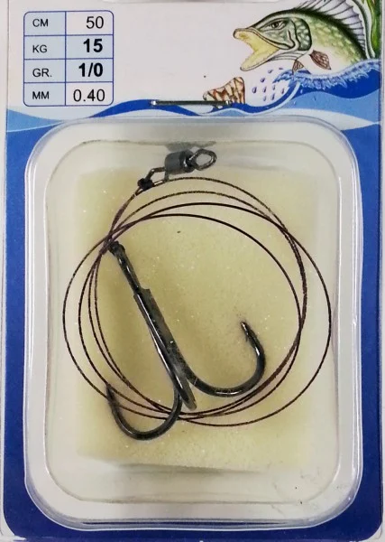 Stahlvorfach System mit Drilling 50cm Gr. 1/0 Tragkraft 15kg