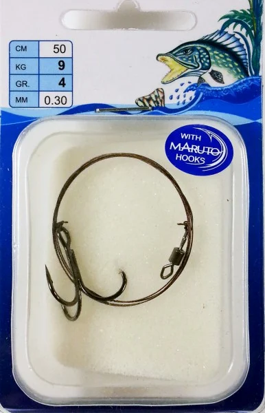 Stahlvorfach System mit Drilling 50cm Gr. 4 Tragkraft 9kg