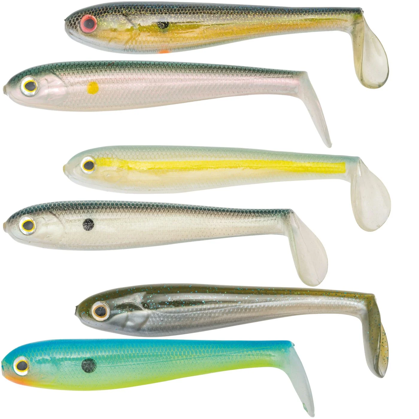 Strike King 11,5cm Shadalicious Swimbaits - 6 Gummifische Clear Sexy Shad