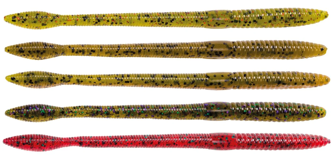 Strike King 12,5cm Finesse Worm - 15 Gummiwürmer Watermelon Seed