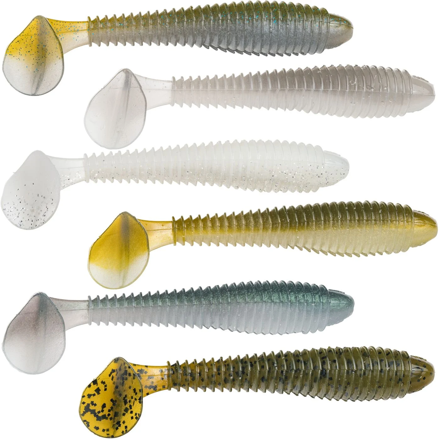 Strike King 12cm Rage Swimmer - 6 Gummifische Ghost Shad