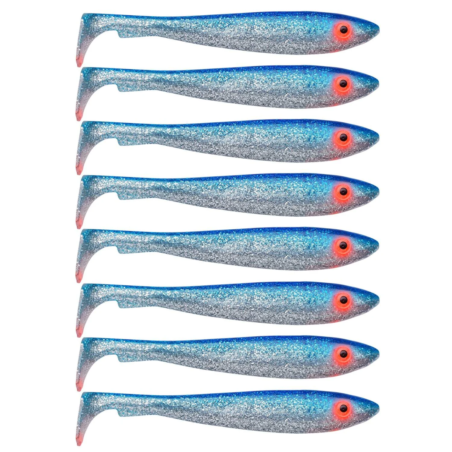 Svartzonker Sweden McRubber Shad - Gummifische Farbe: Blue Silver Glitter