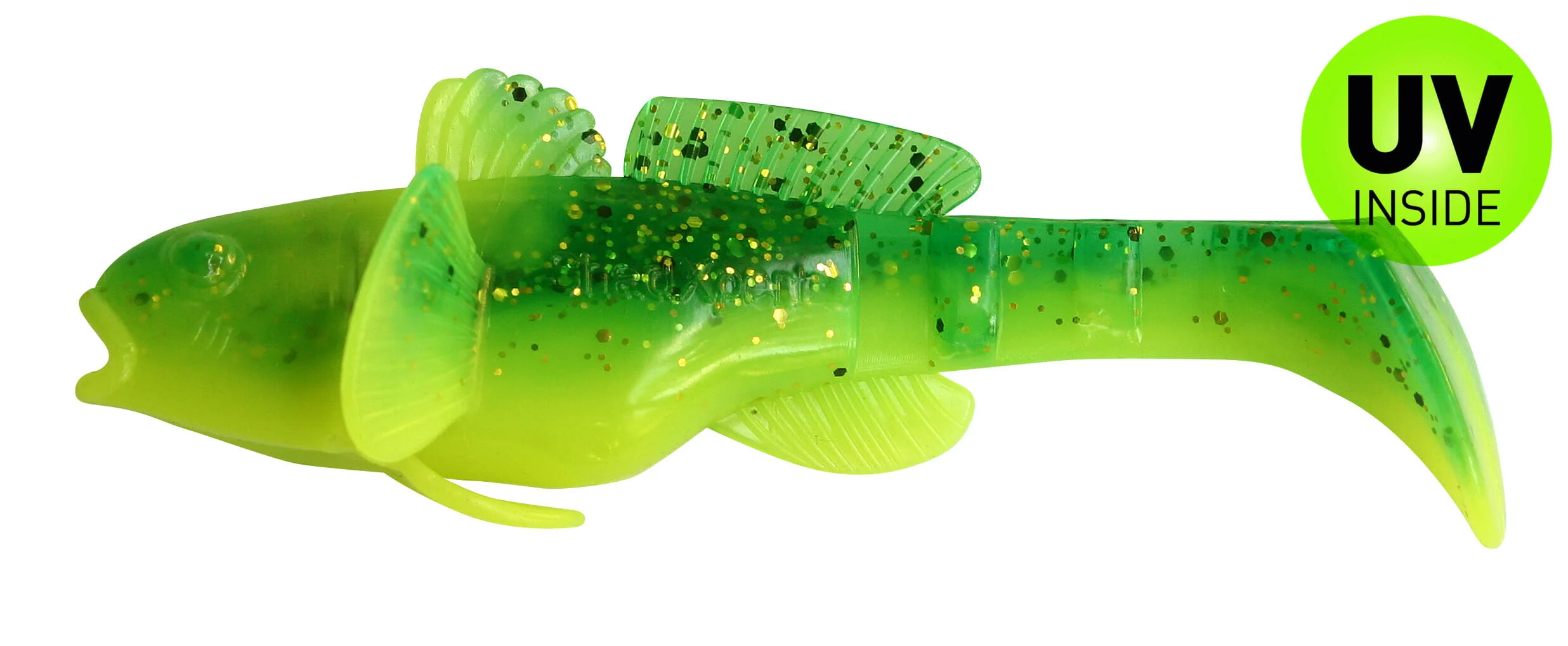 SX Bullhead Schwarzmeergrundel 10,5 cm (3,5") Fluogelb Grün-Glitter 2 Stück