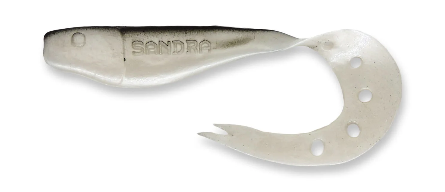 SX Sandra Shad 15 cm (6") Perlweiß / Schwarz 2 Stück