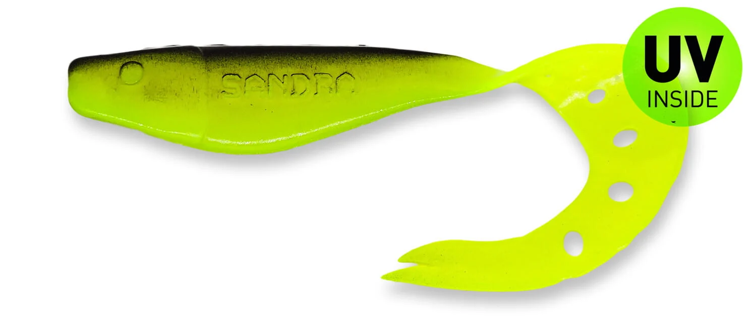 SX Sandra Shad 18 cm (7")Fluogelb / Schwarz 2 Stück