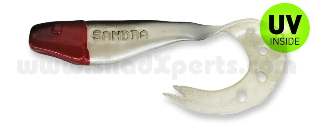 SX Sandra-Twister 12 cm (4,5") Perlweiß/Schwarz 3 Stück