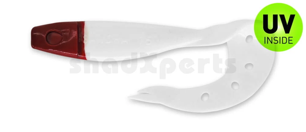 SX Sandra-Twister 12 cm (4,5") Reinweiß/Red Head 3 Stück