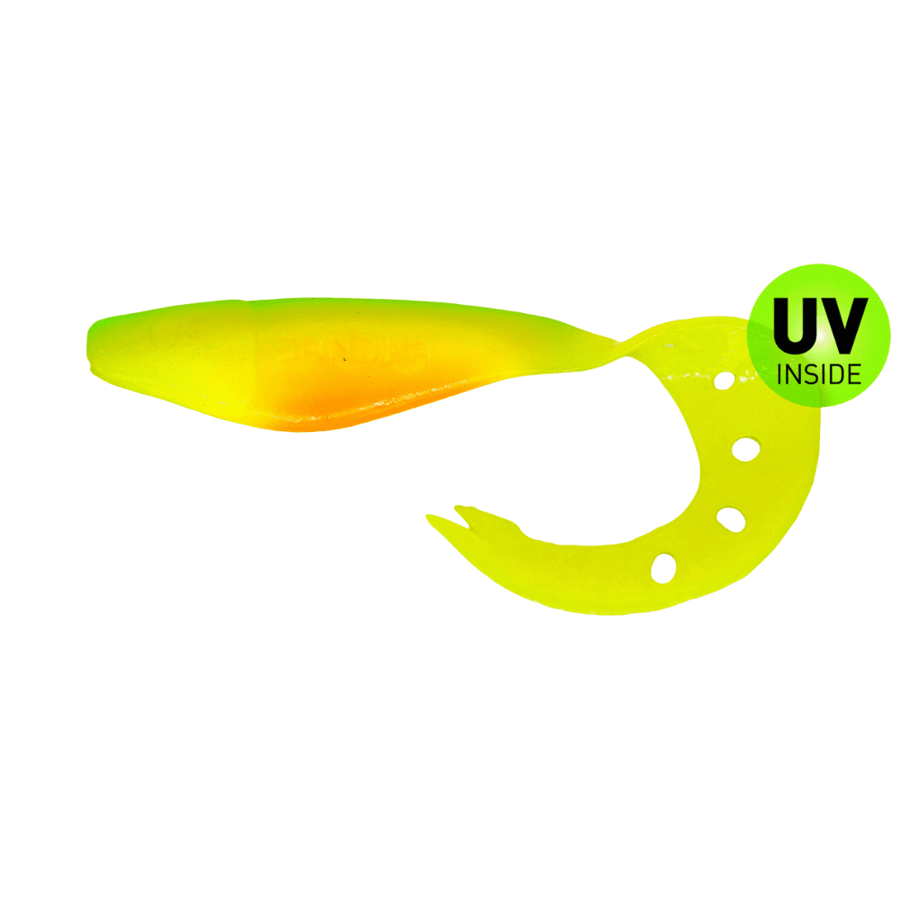 SX Sandra Twister 7 cm (2,5") Fluogelb Grün 5 Stück