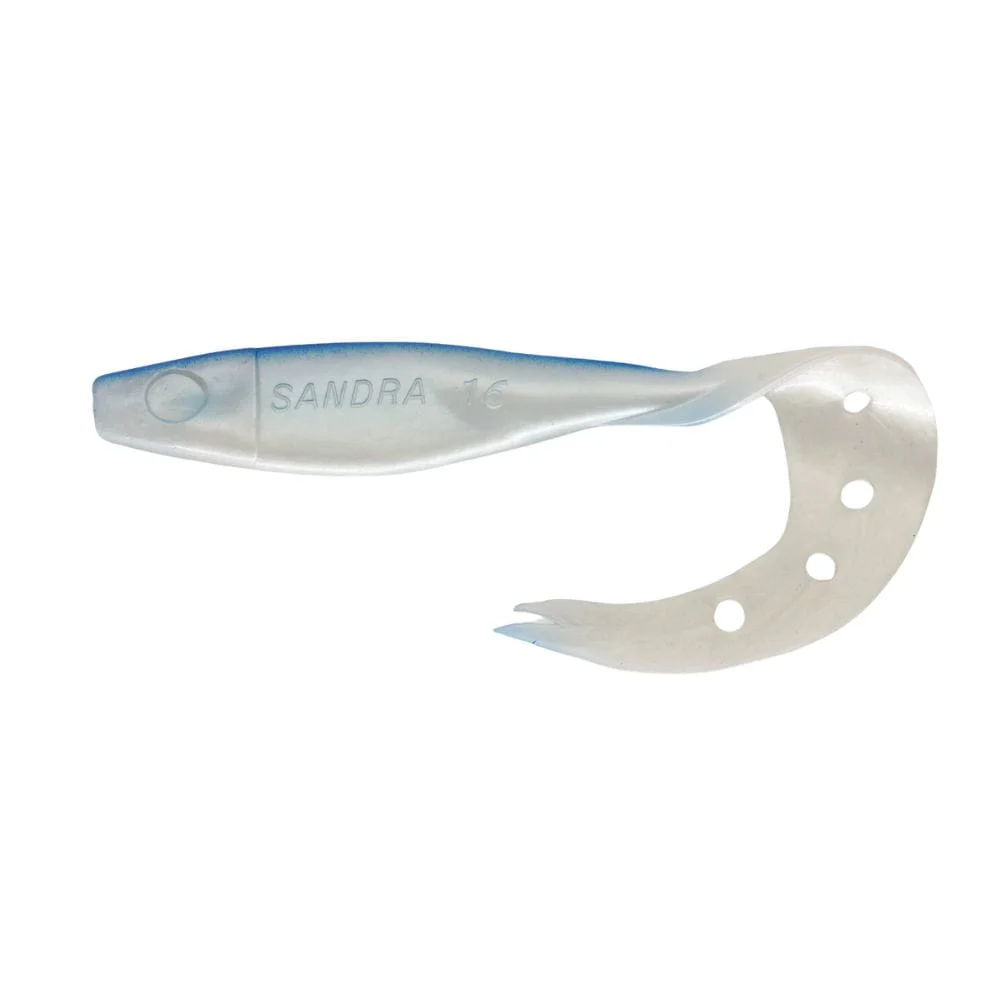 SX Sandra Twister 9 cm (3,5") Perlweiß Blau 3 Stück