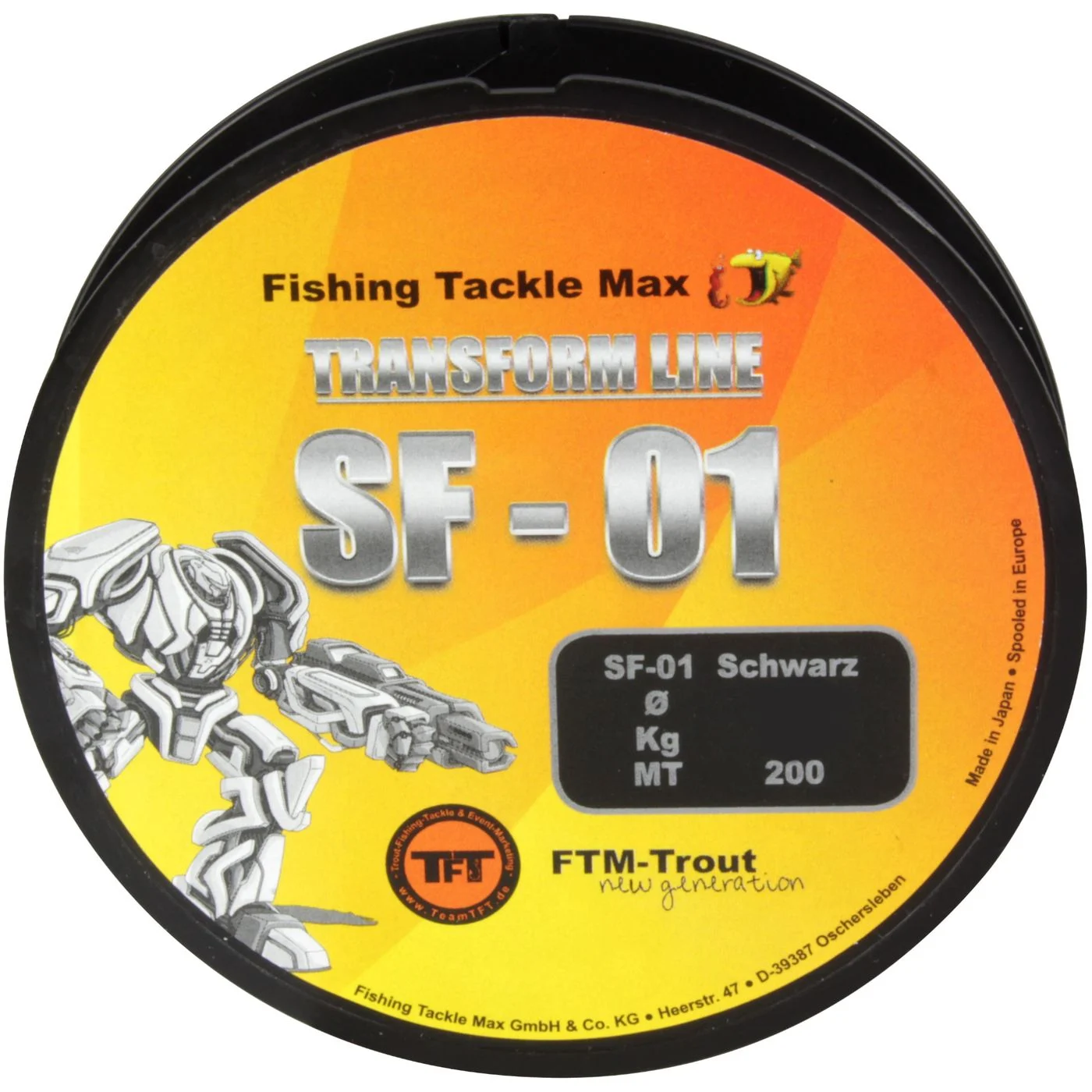 TFT SF-01 Transform Line Schwarz - 200m Forellenschnur 0.16mm / 3.69kg