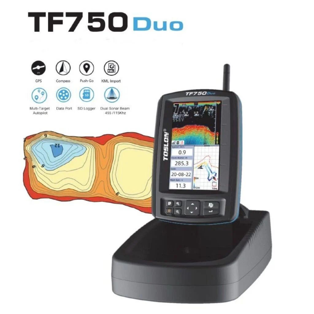 Toslon Fishfinder / TF750 Duo 3D GPS / Autopilot / Mapping Echolot