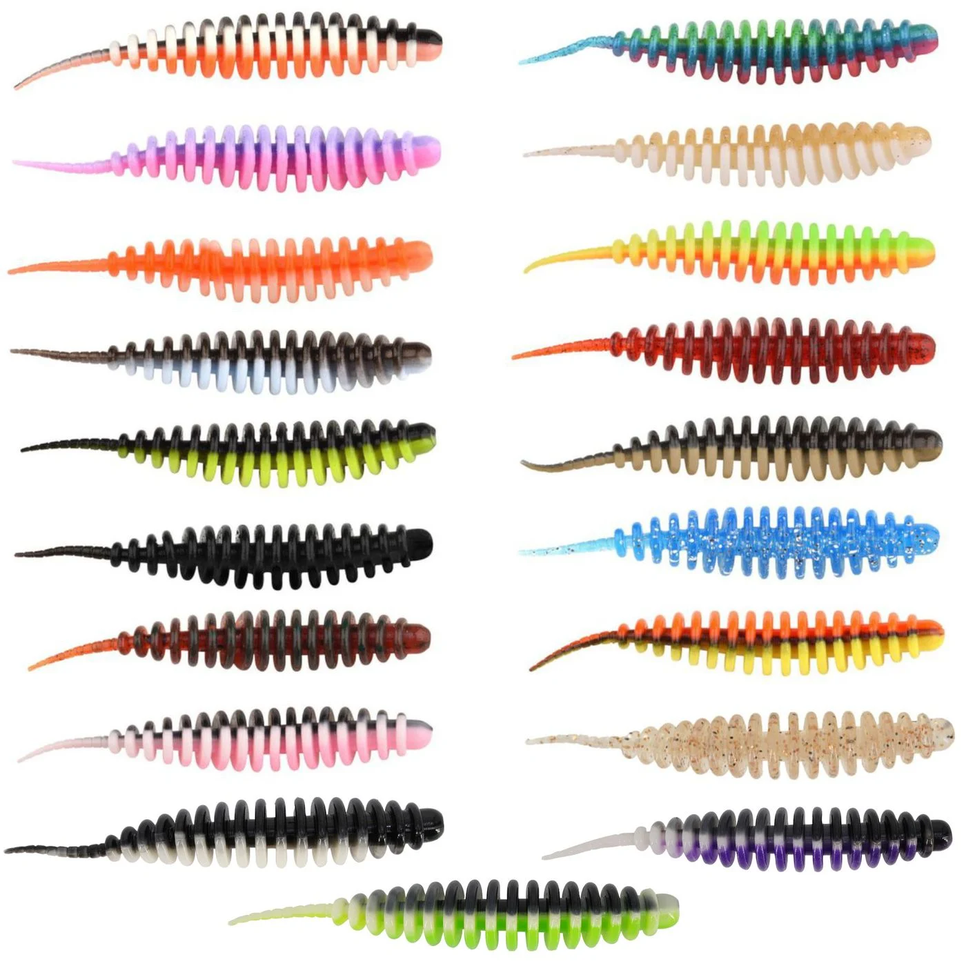 Trout Master Master Worm 65mm - 8 Gummiköder zum Forellenangeln Mystic