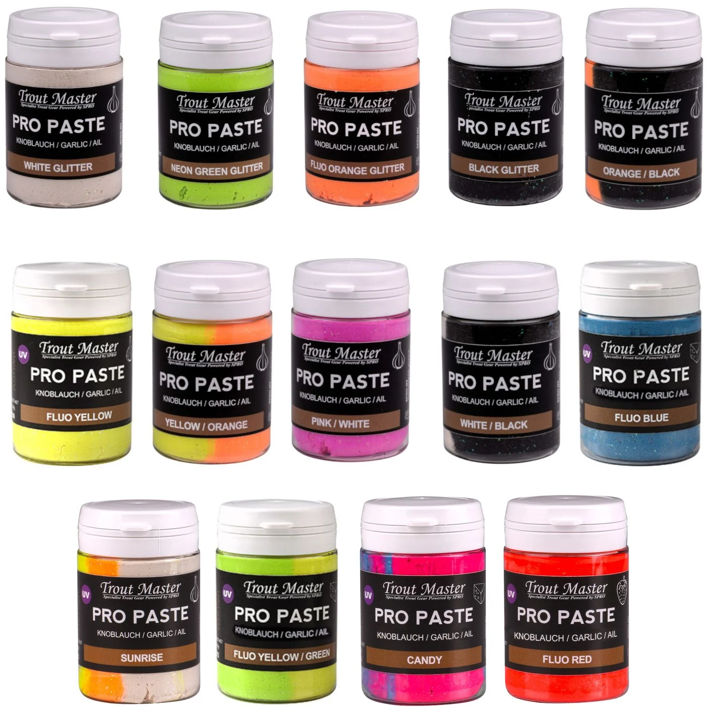 Trout Master Pro Paste - 60g Forellenteig Forellenpaste White Glitter