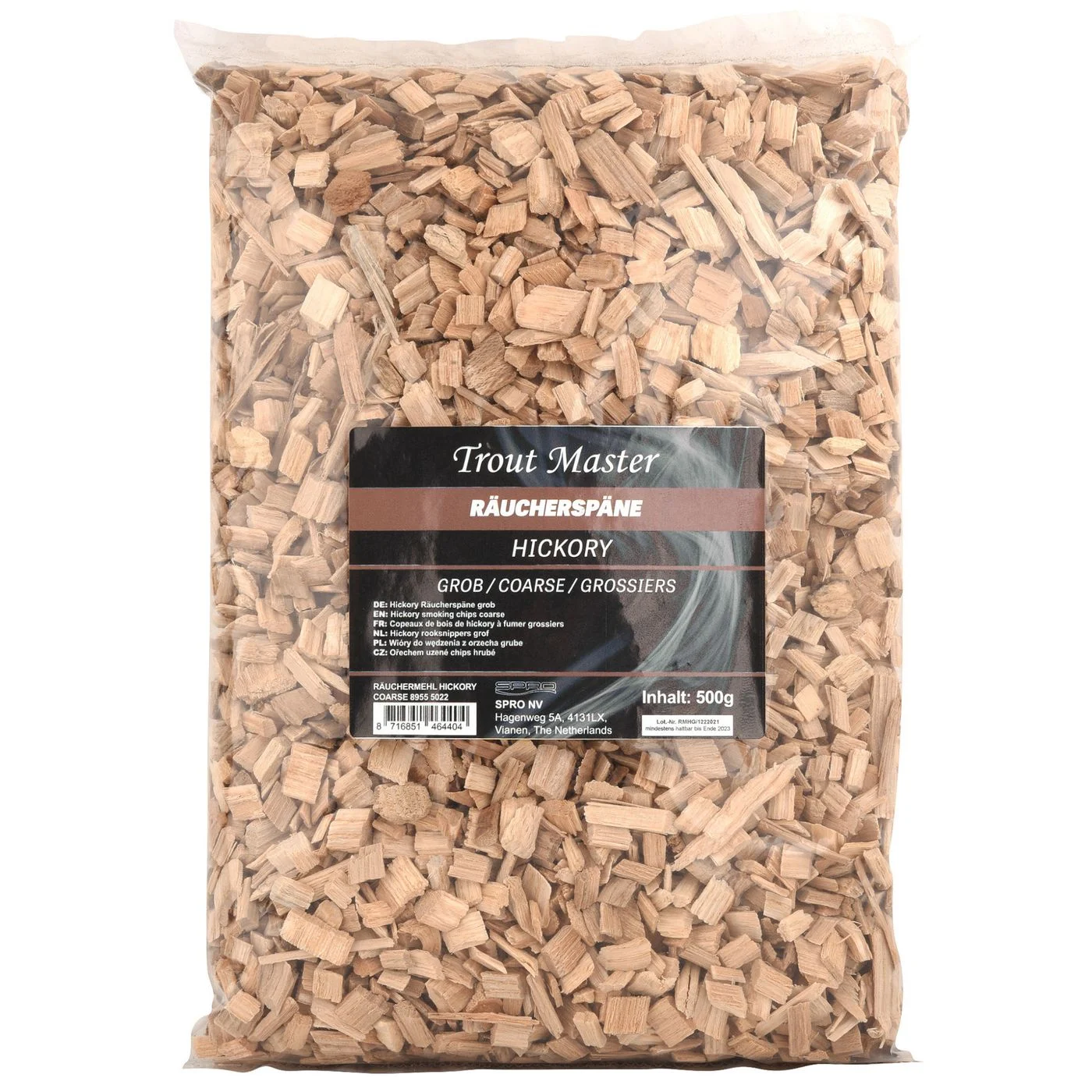 Trout Master Räuchermehl Hickory grob - 500g Räucherspäne